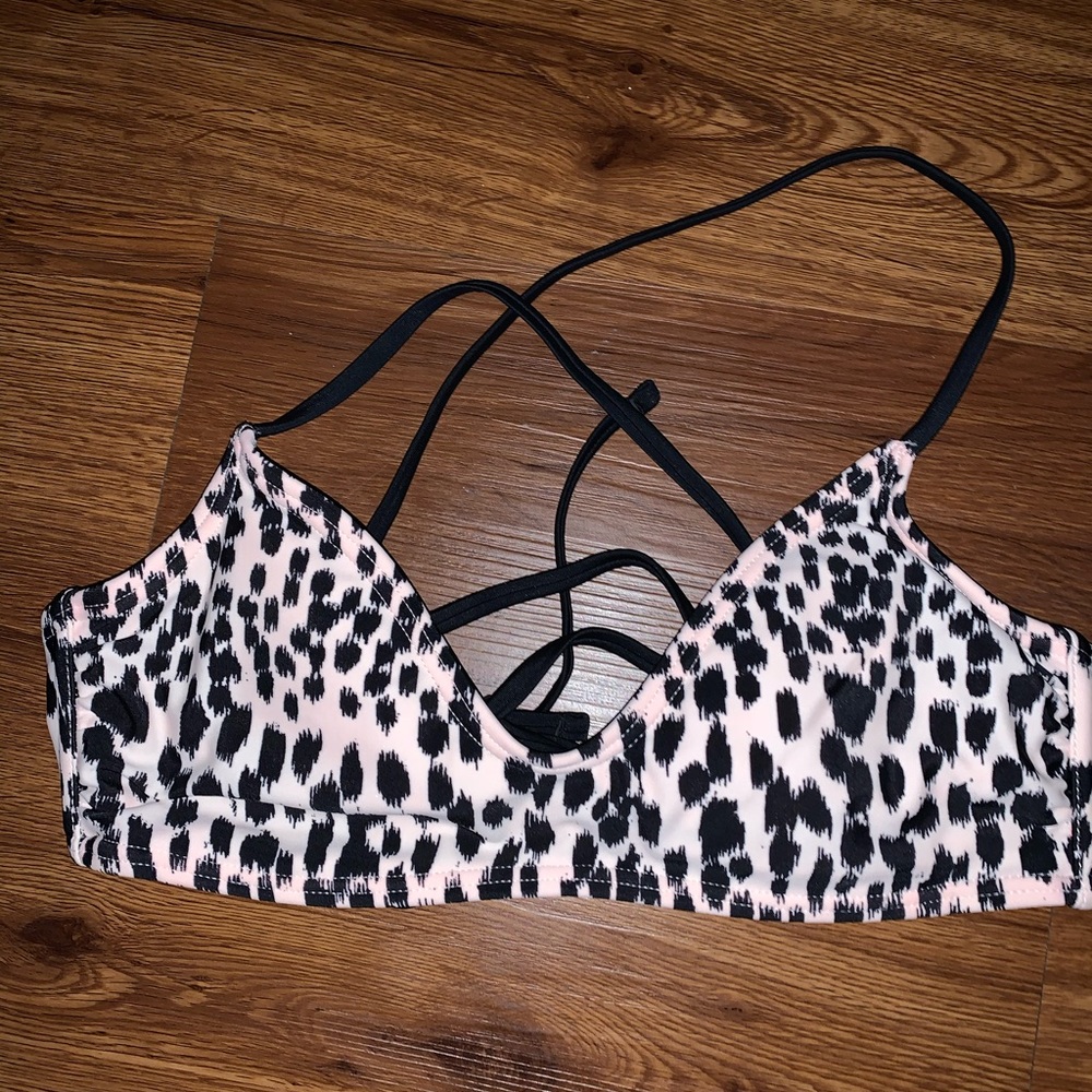Cheetah tie bikini top